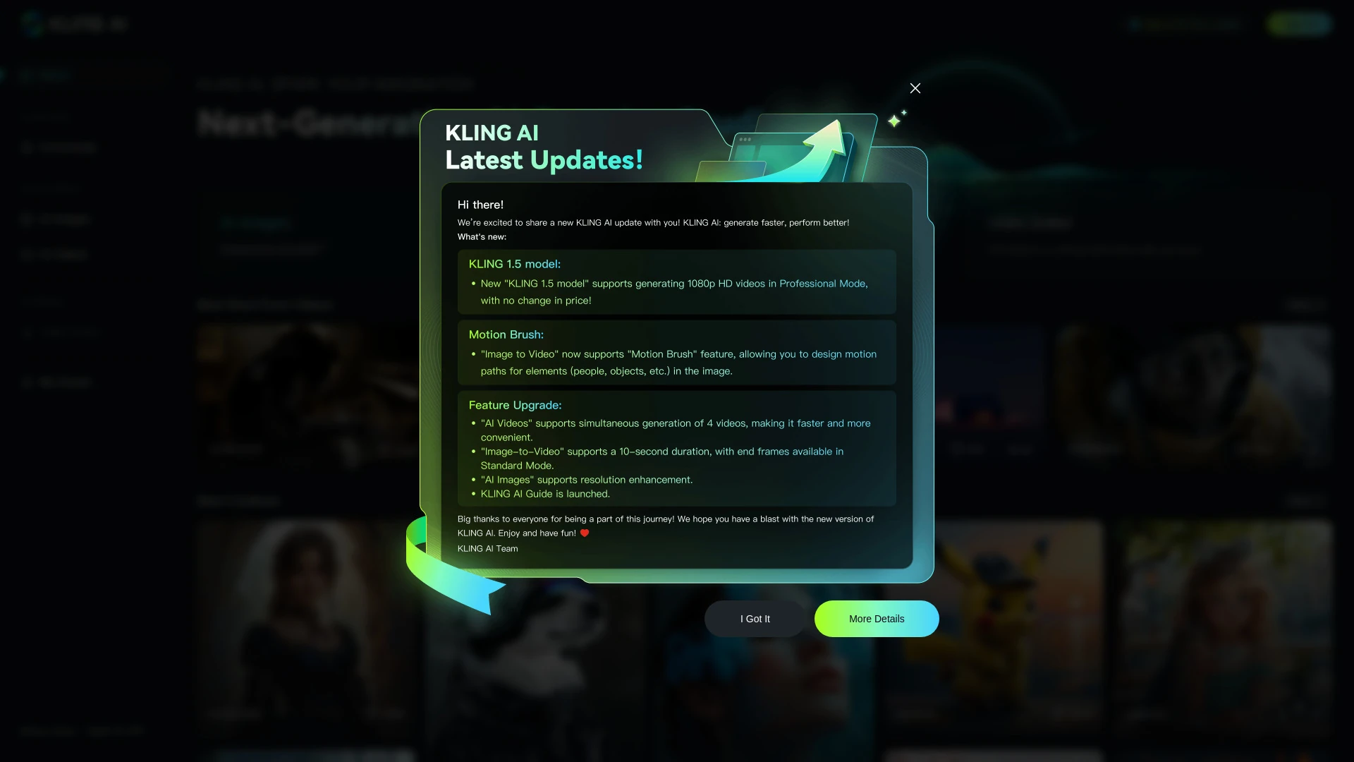 KLING AI screenshot