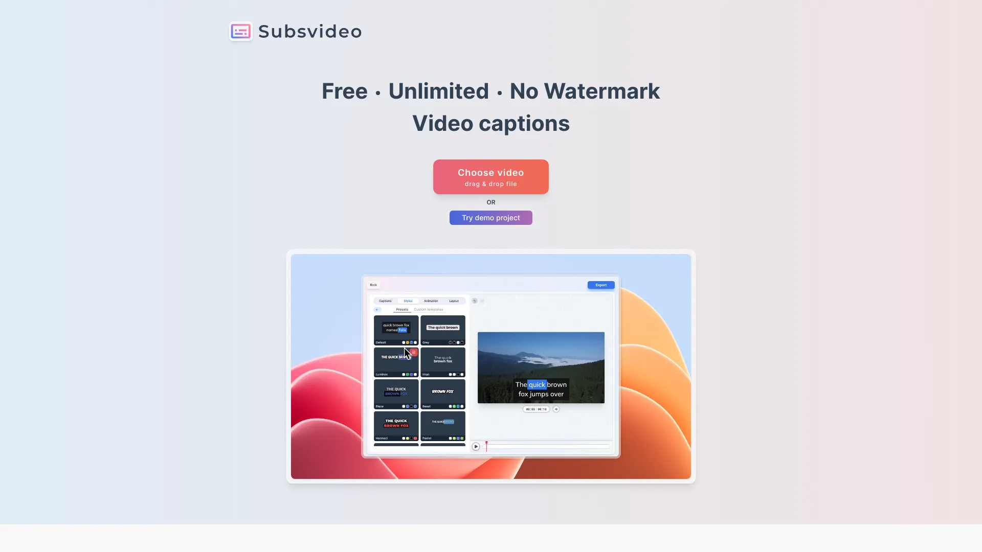 Subsvideo screenshot