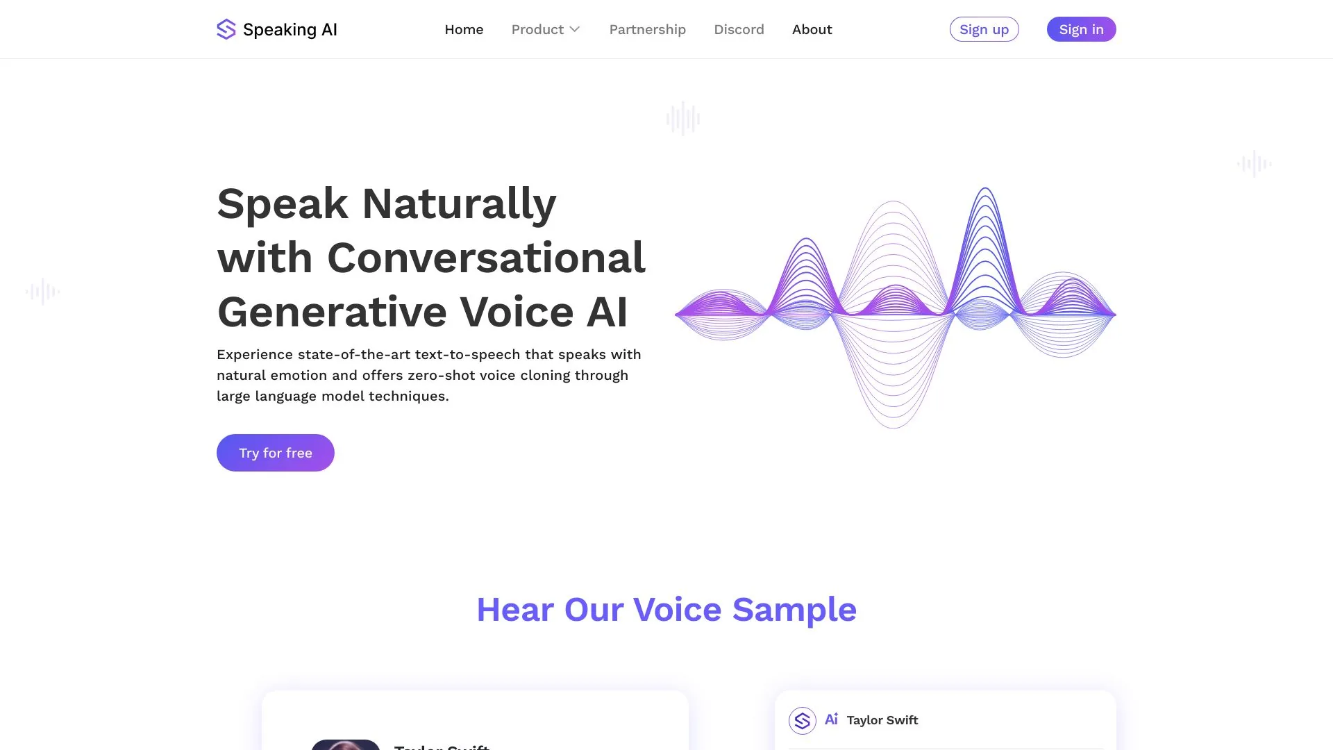 Speaking AI screenshot