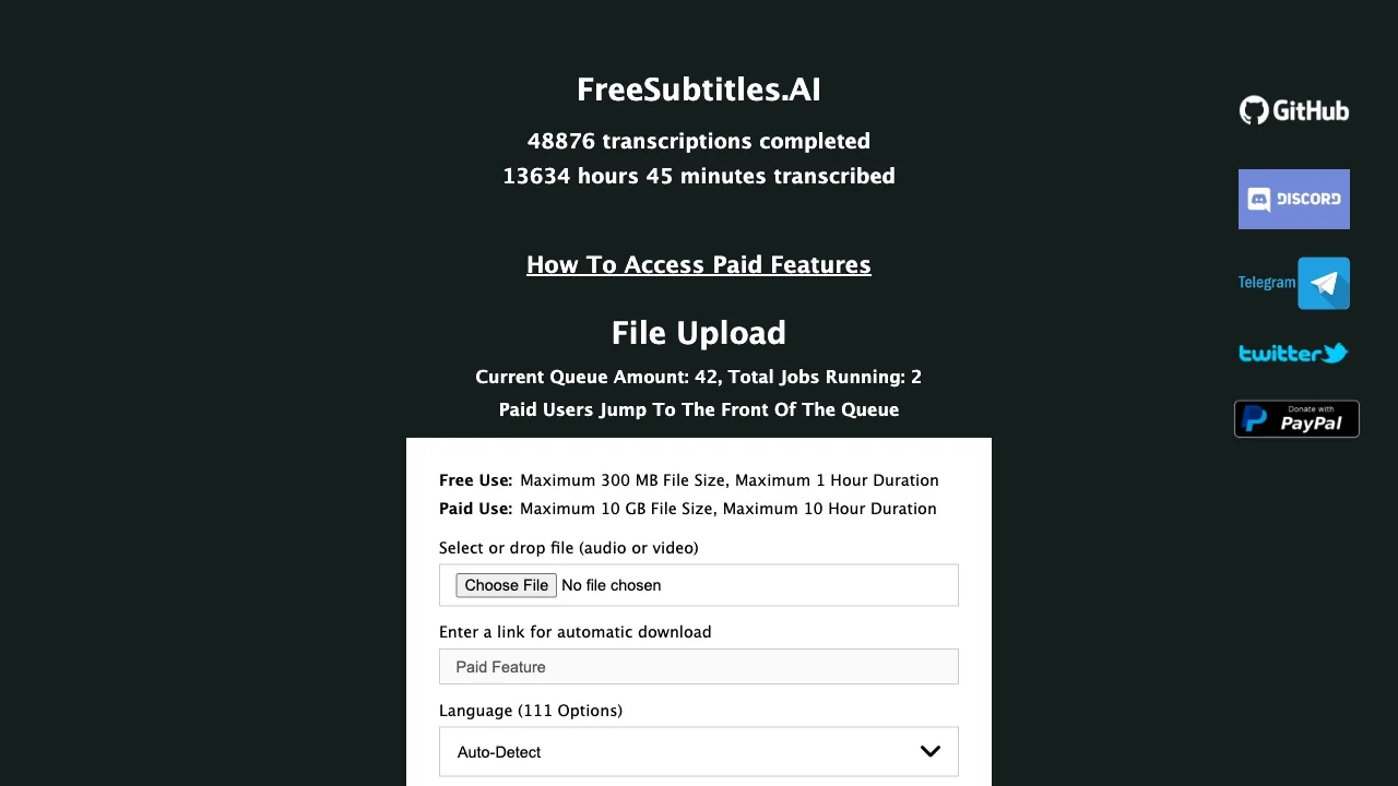FreeSubtitles.AI screenshot