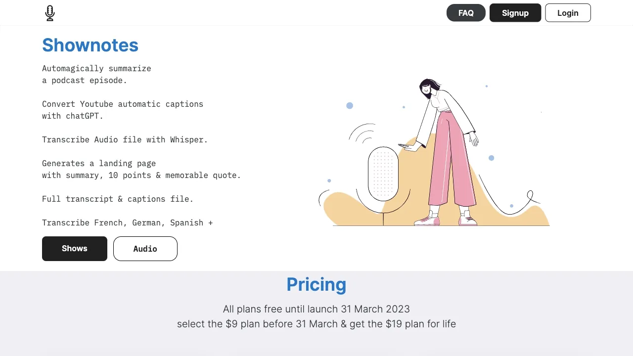 Shownotes screenshot