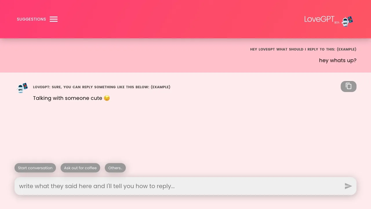LoveGPT：用AI支持提升您的浪漫关系 screenshot
