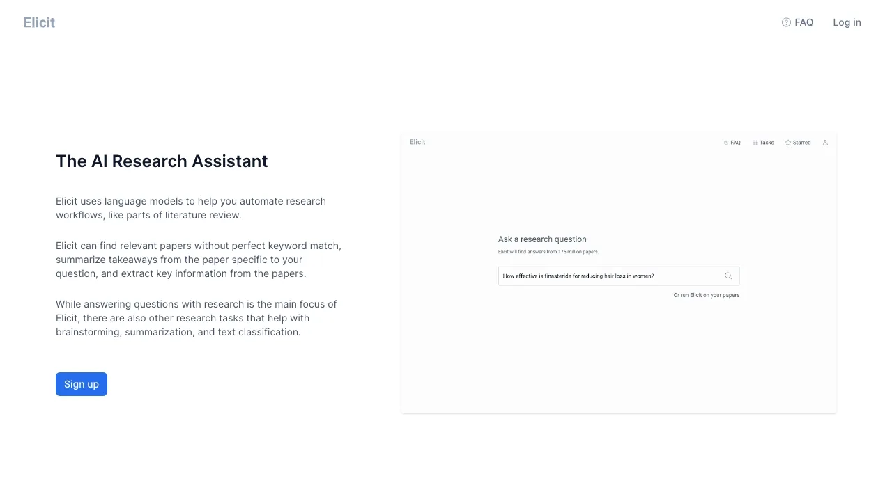 Elicit AI screenshot
