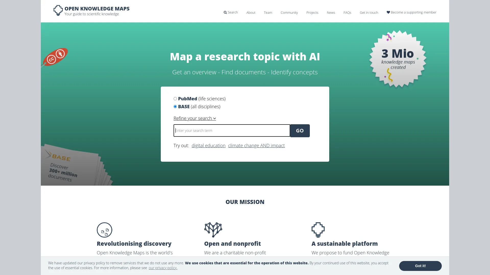 Open Knowledge Maps screenshot
