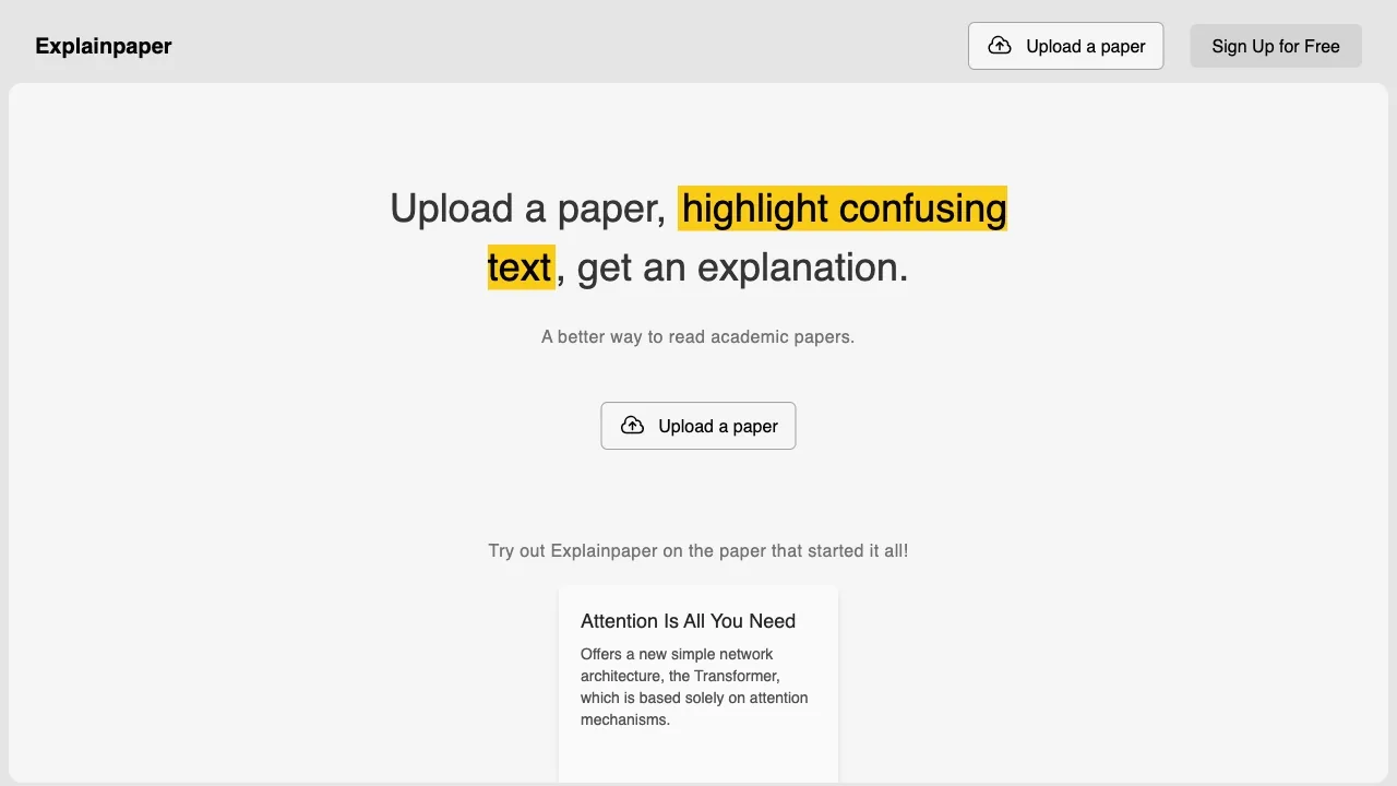 Explainpaper screenshot