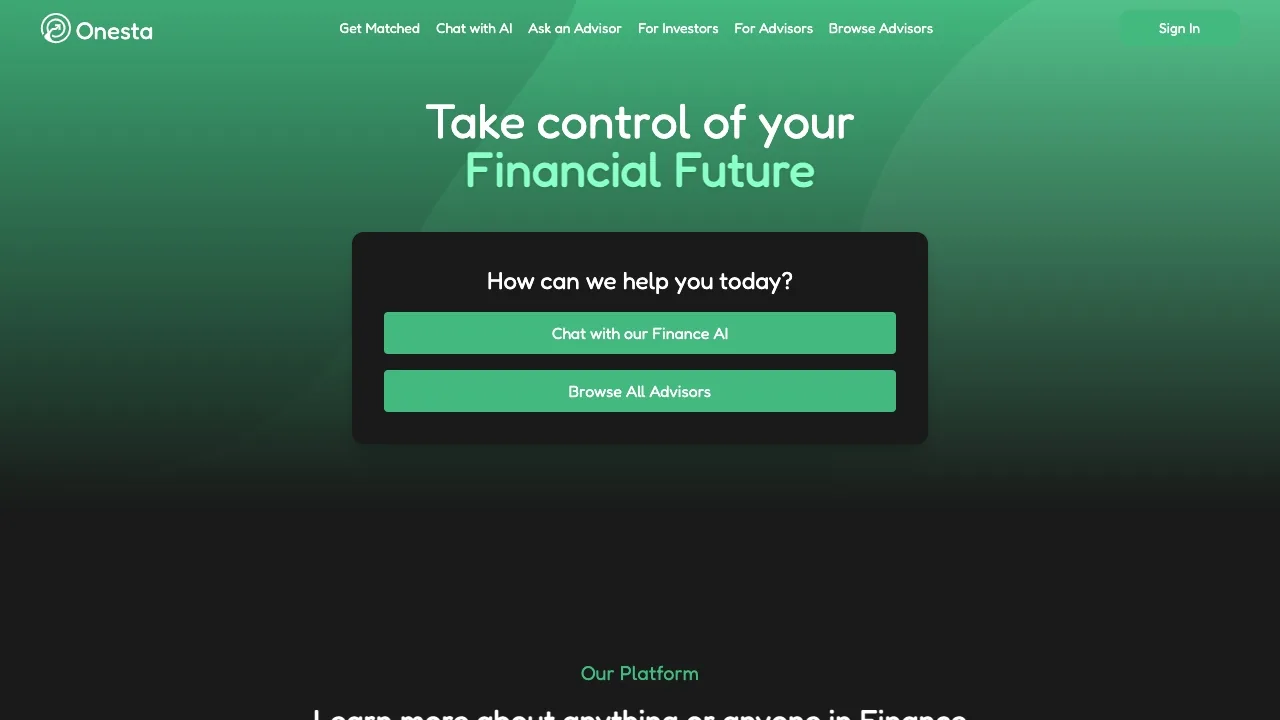 Onesta.ai screenshot