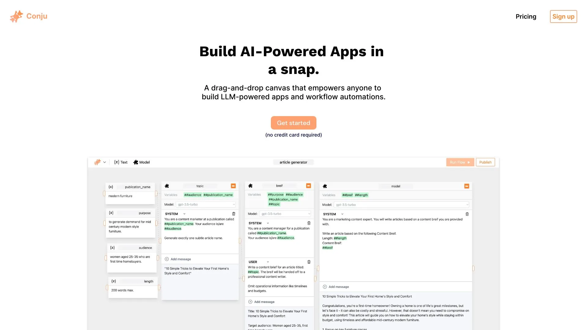 Conju - Build AI Powered Apps screenshot