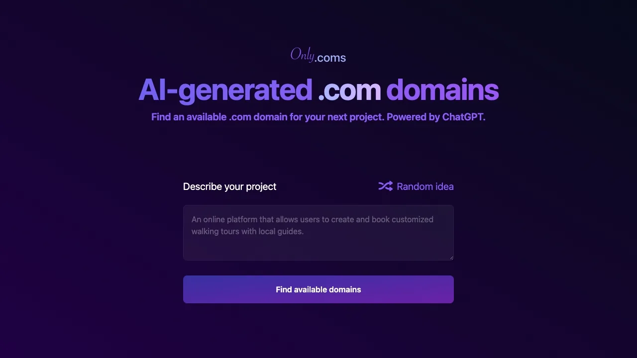 Onlycoms.com screenshot