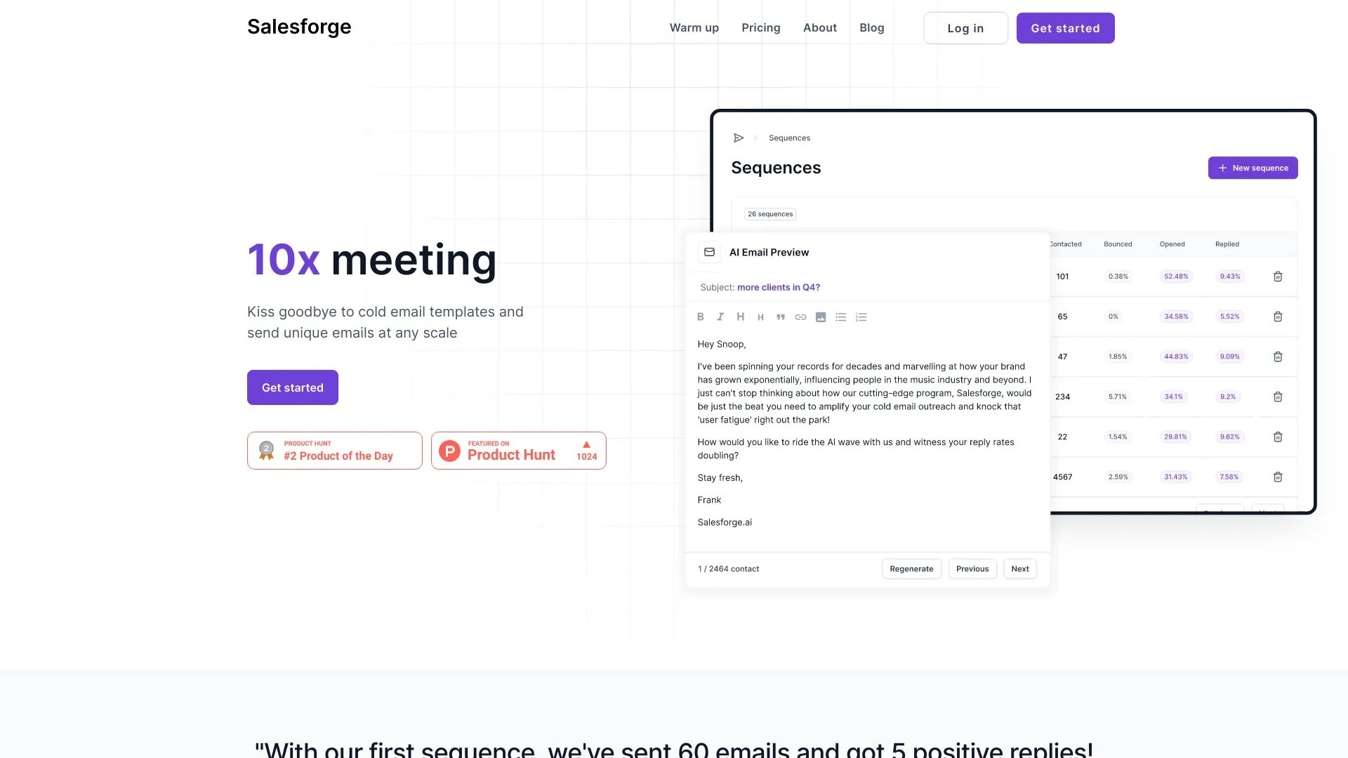Salesforge screenshot
