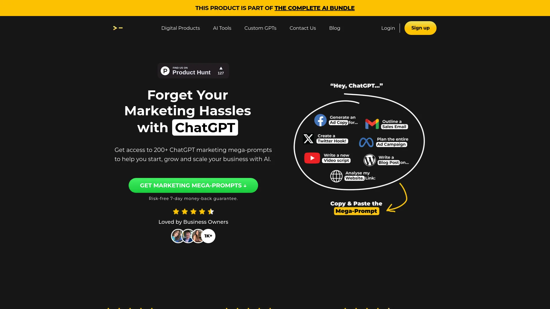 200+ ChatGPT Mega-Prompts for Marketing screenshot