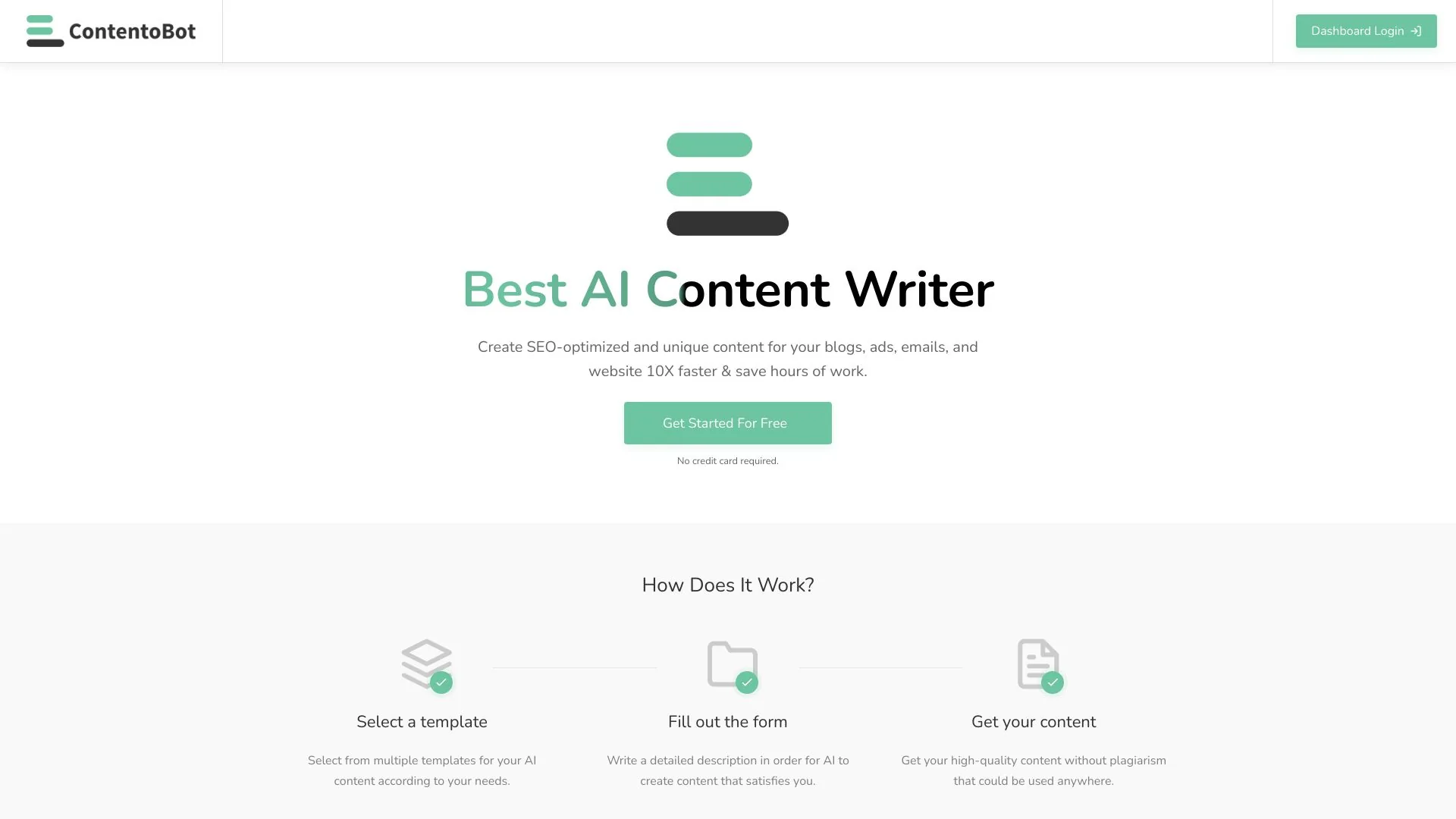 ContentoBot.com screenshot