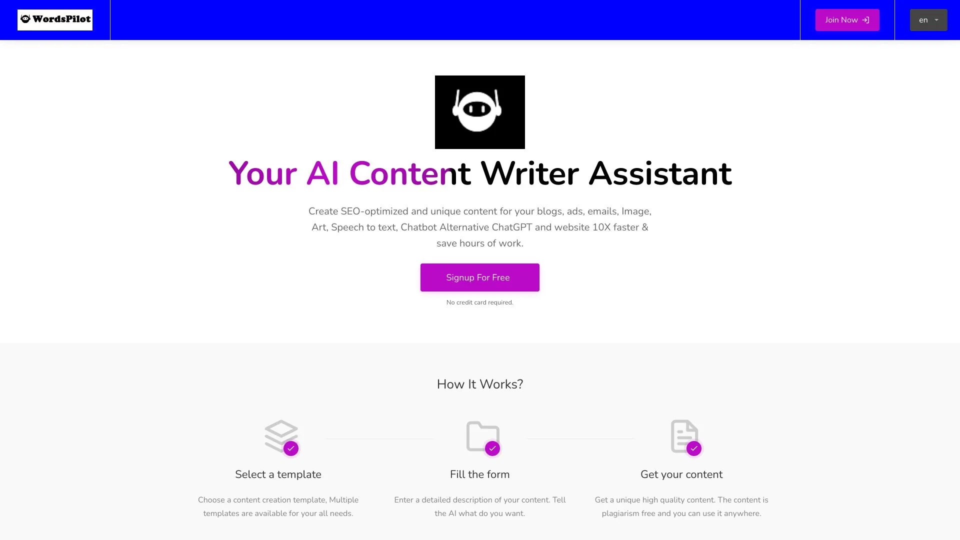 Wordspilot AI screenshot