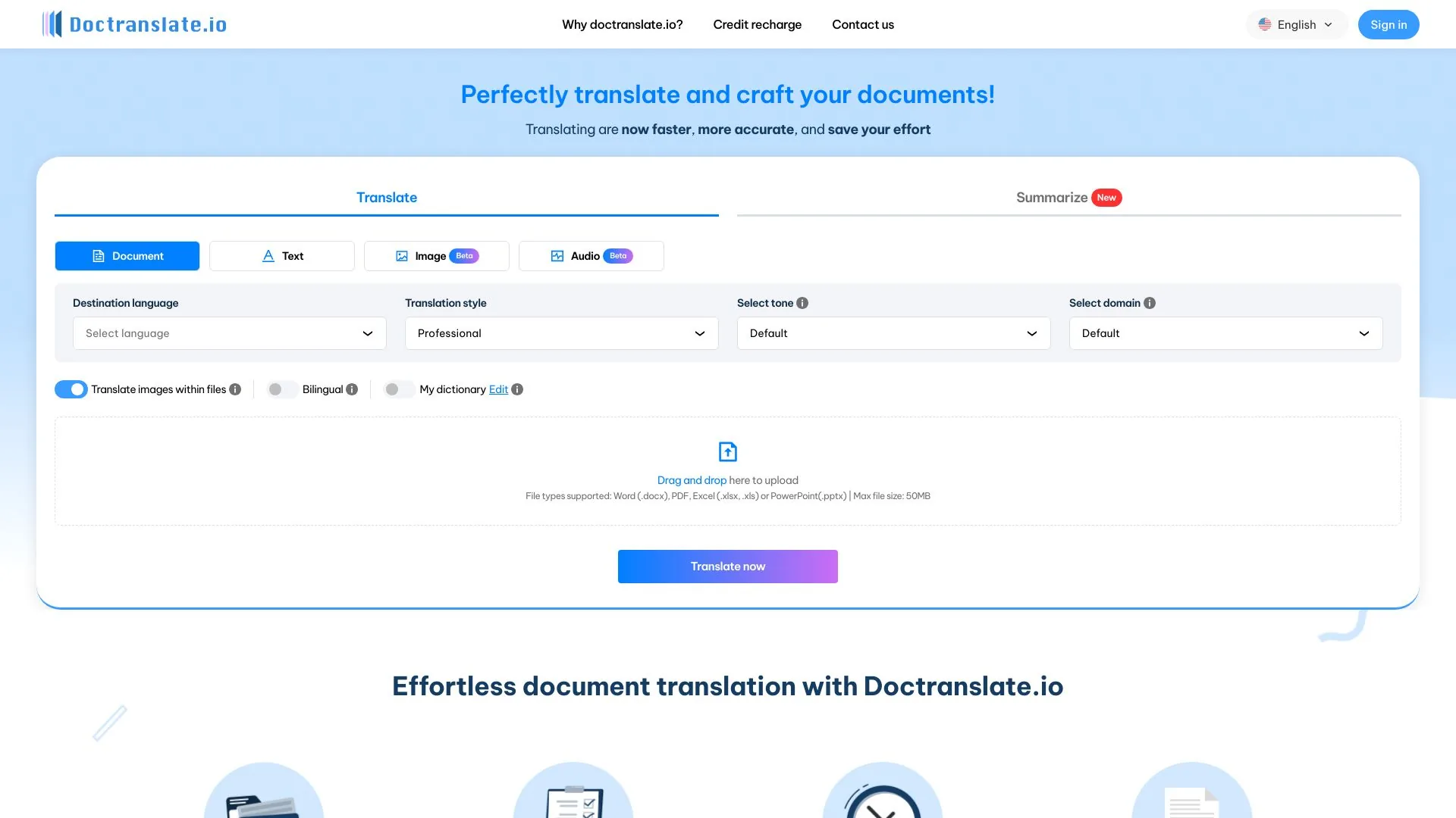 DocTranslate.io screenshot