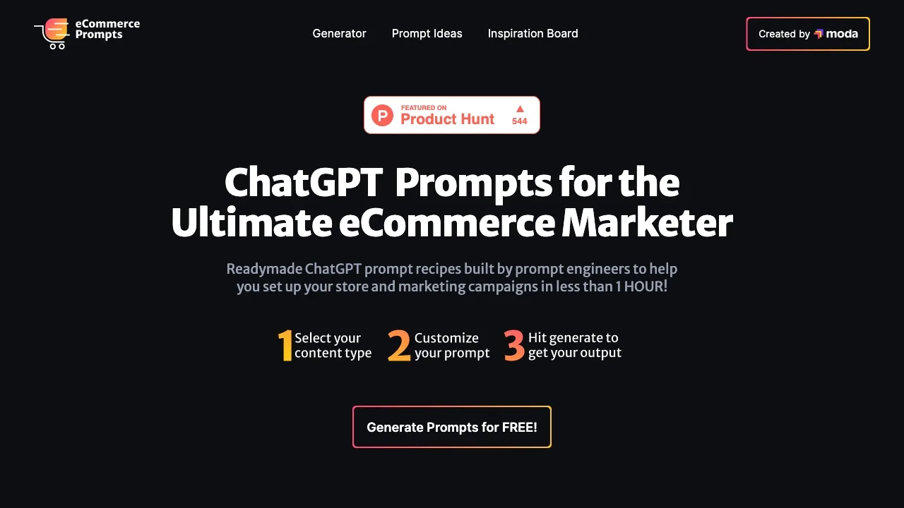 eCommerce ChatGPT Prompts screenshot