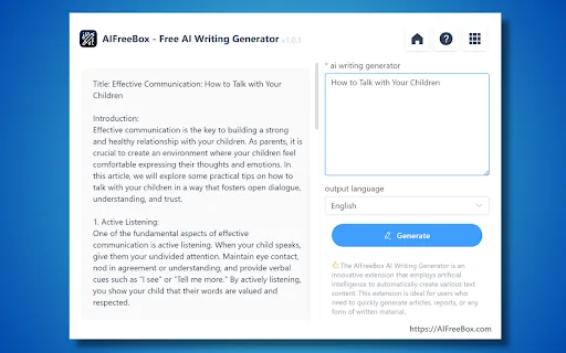 AIFreeWriter screenshot