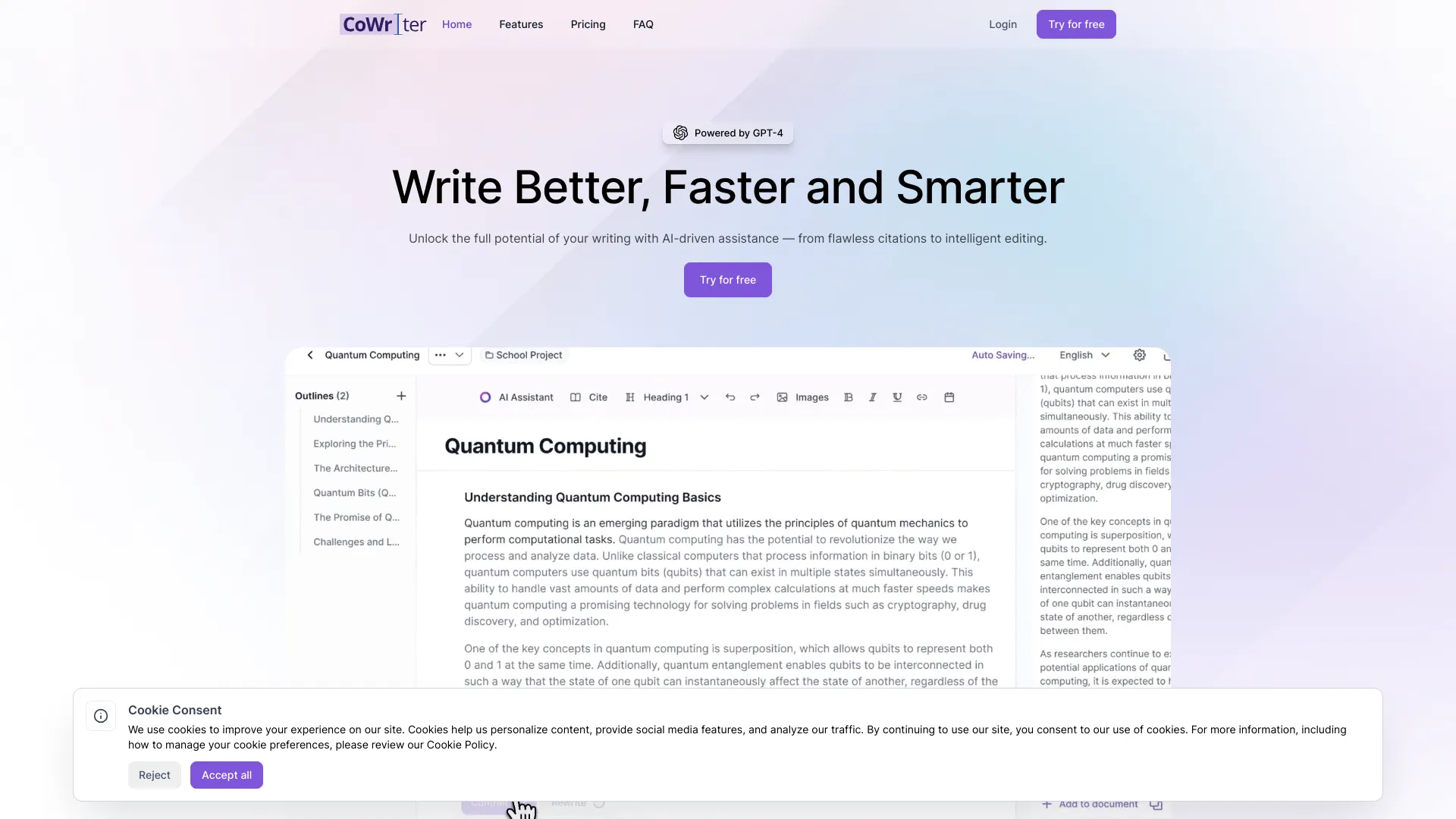 CoWriter screenshot