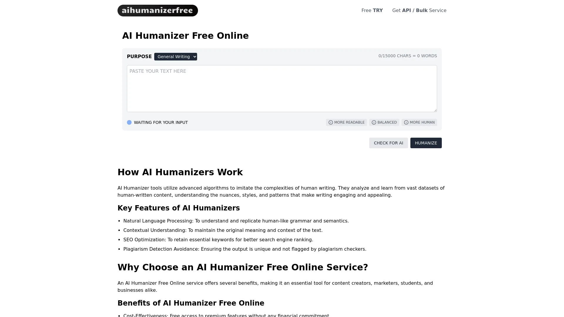 AI Humanizer Free Online screenshot