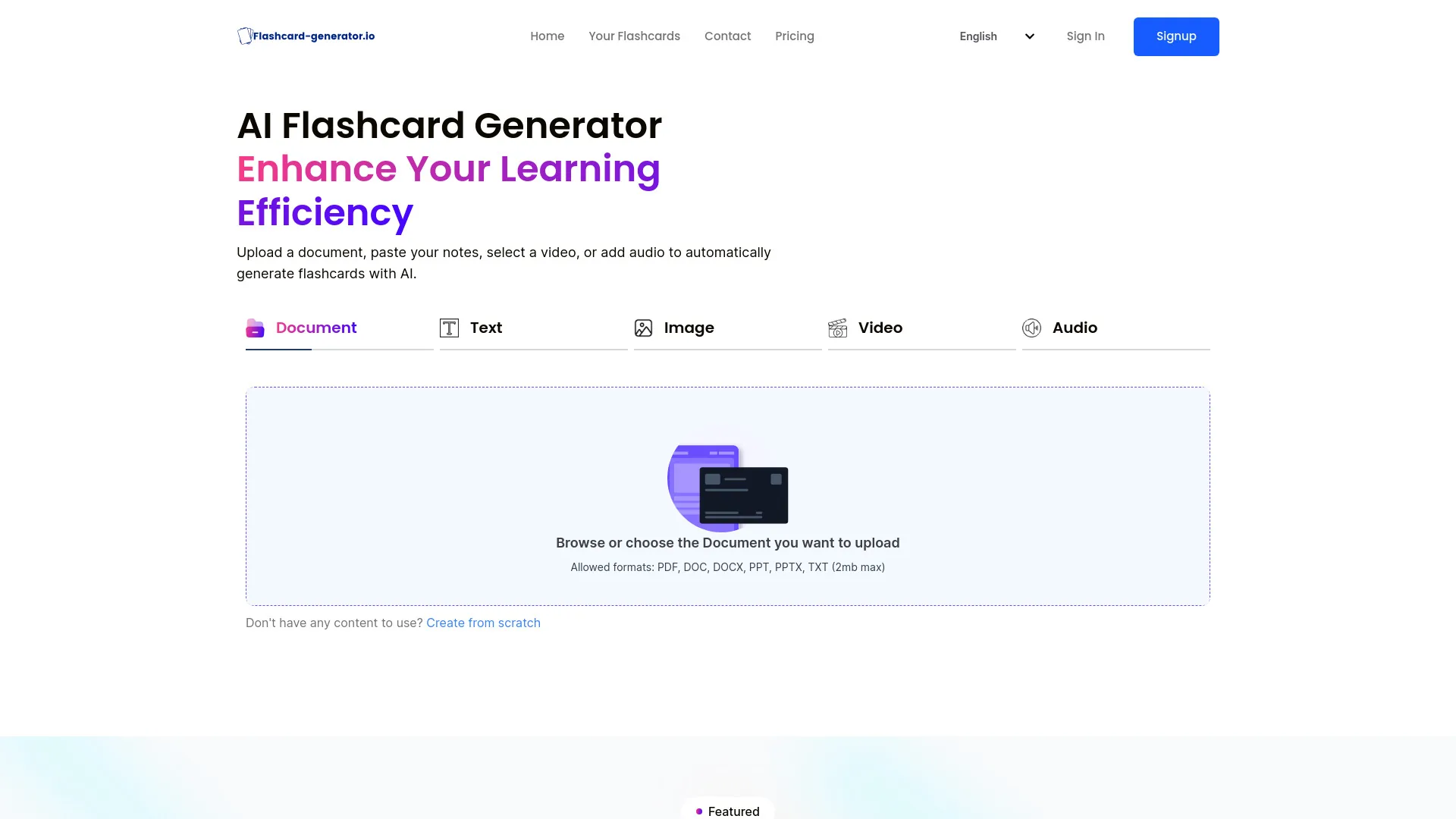 Flashcard Generator screenshot