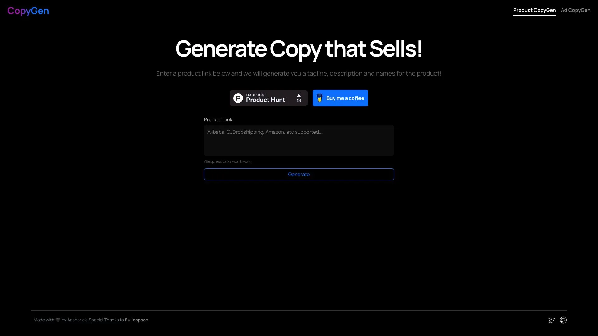 CopyGen screenshot
