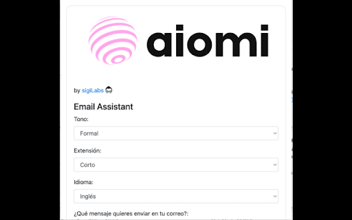Aiomi screenshot
