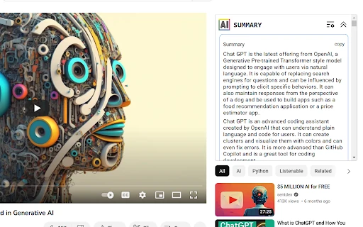 Chrome Extension - SummarizeX screenshot