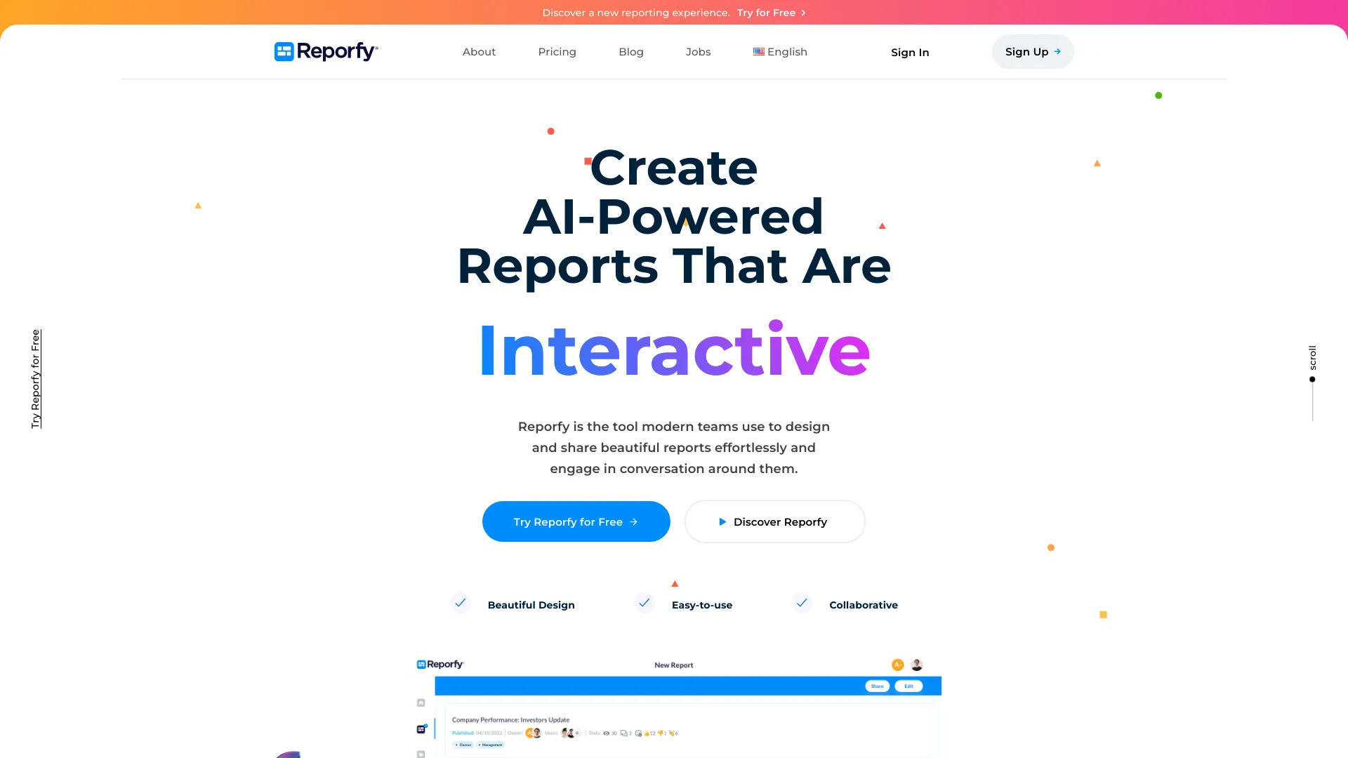 Reporfy screenshot