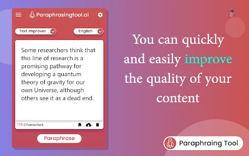 Paraphrasingtool.ai screenshot