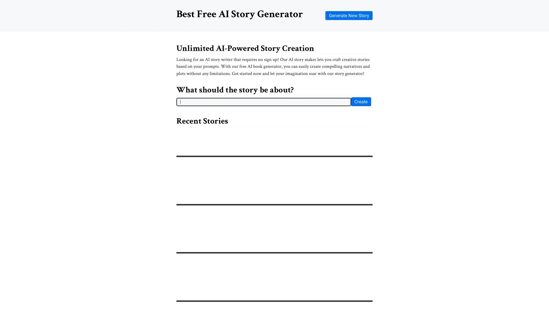 AI Story Generator screenshot