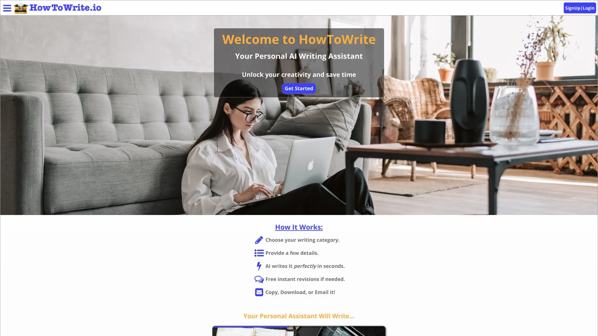 HowToWrite.io screenshot