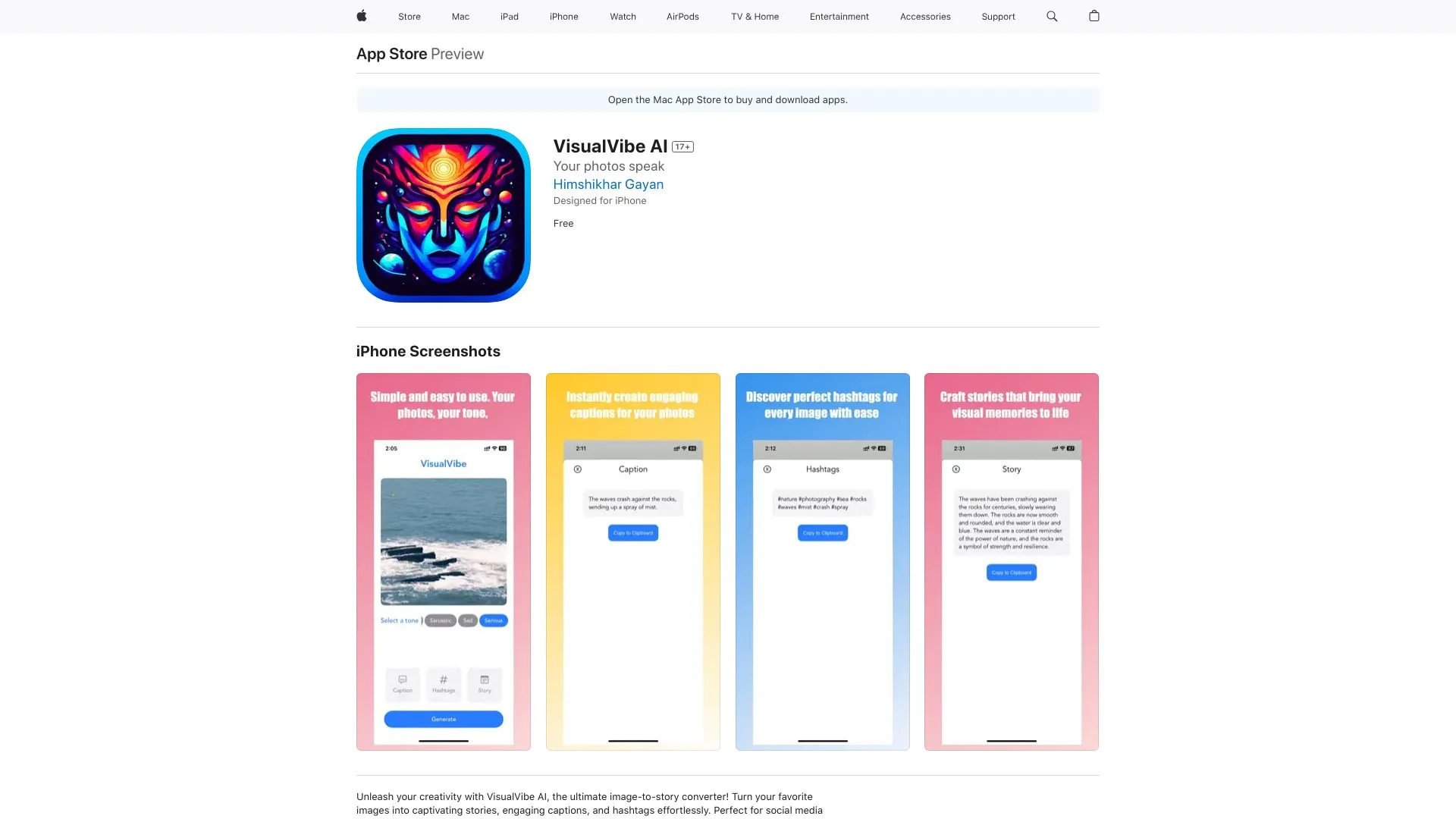 VisualVibe AI screenshot