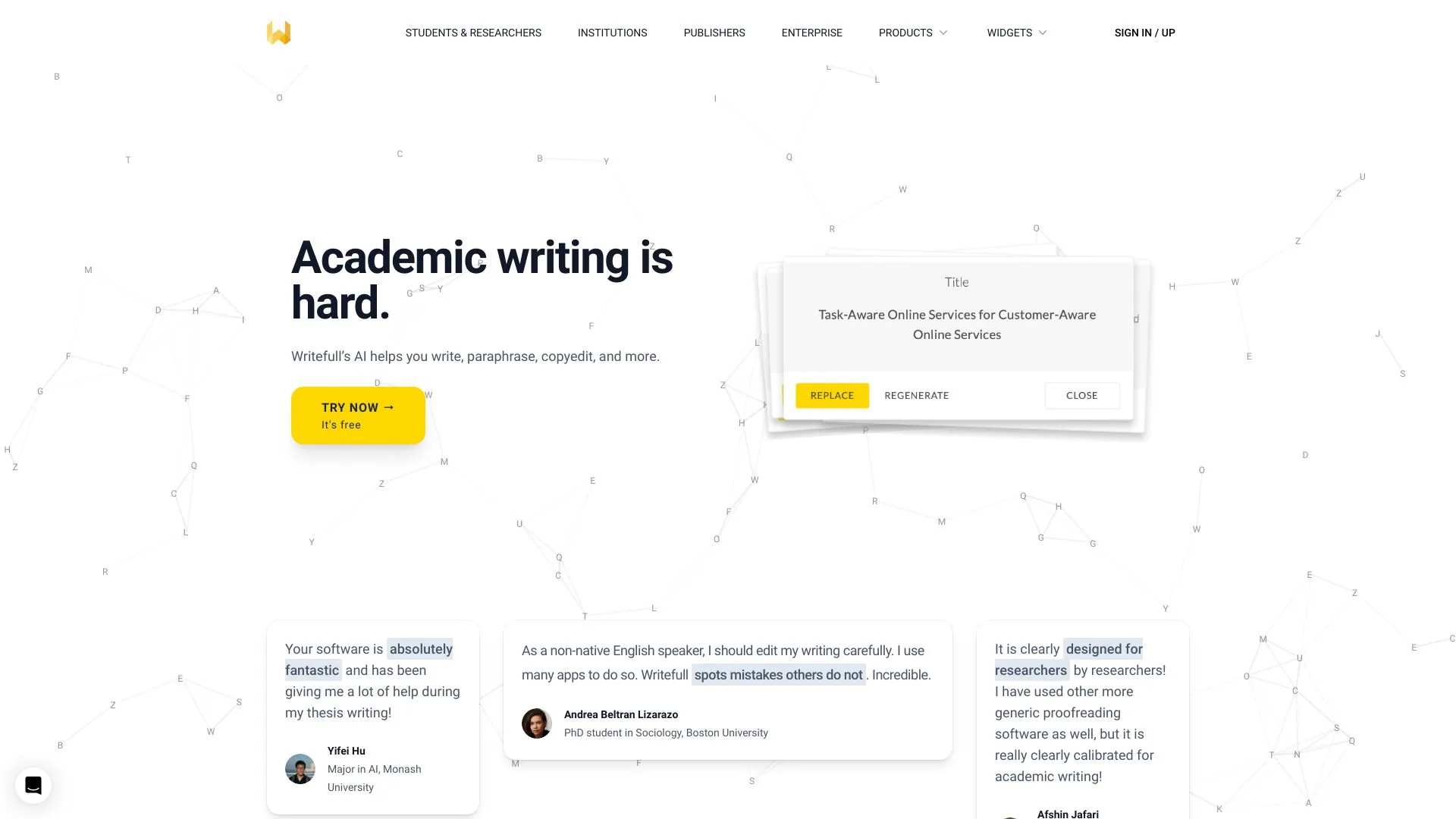 Writefull screenshot