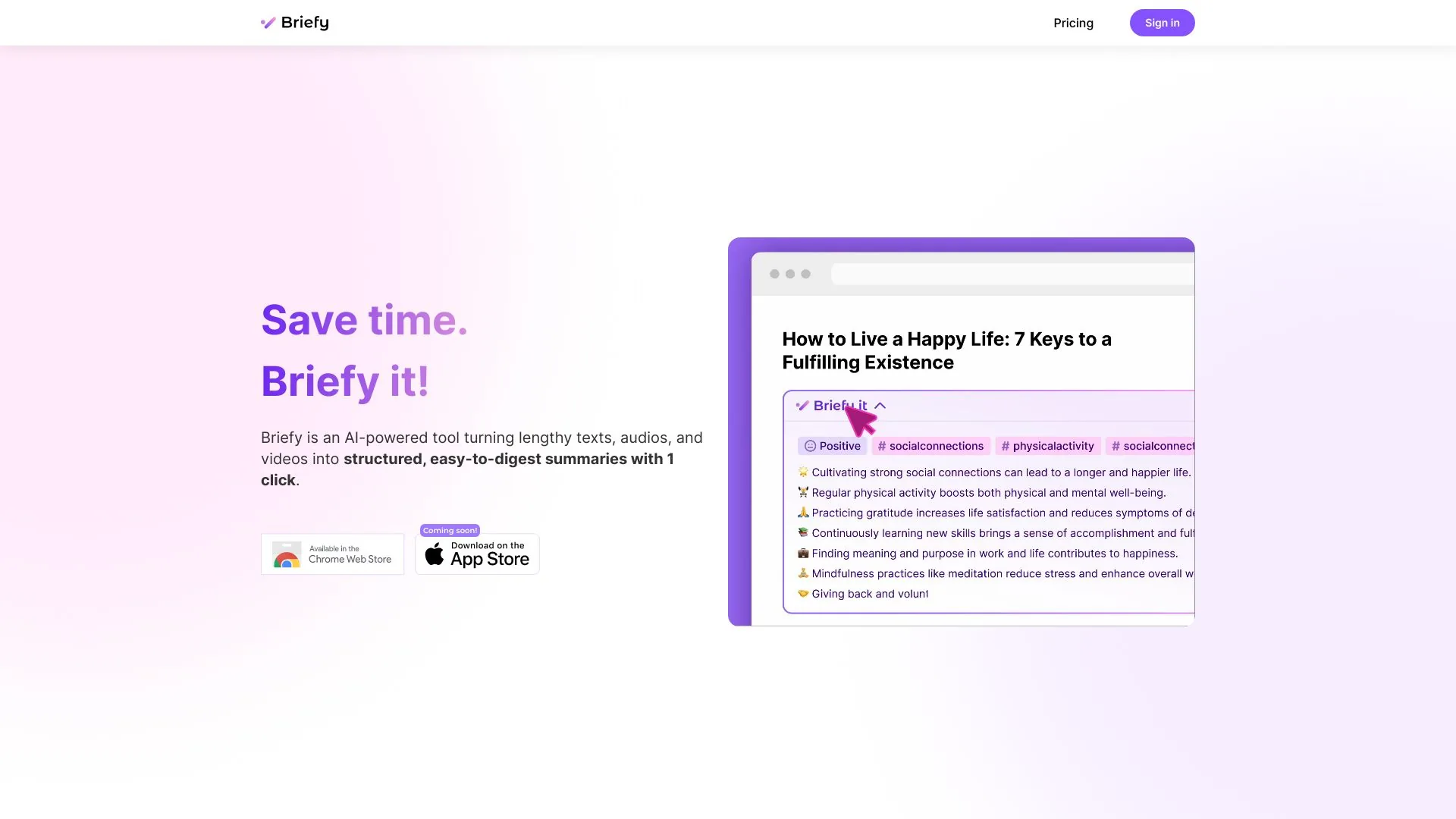 Briefy screenshot