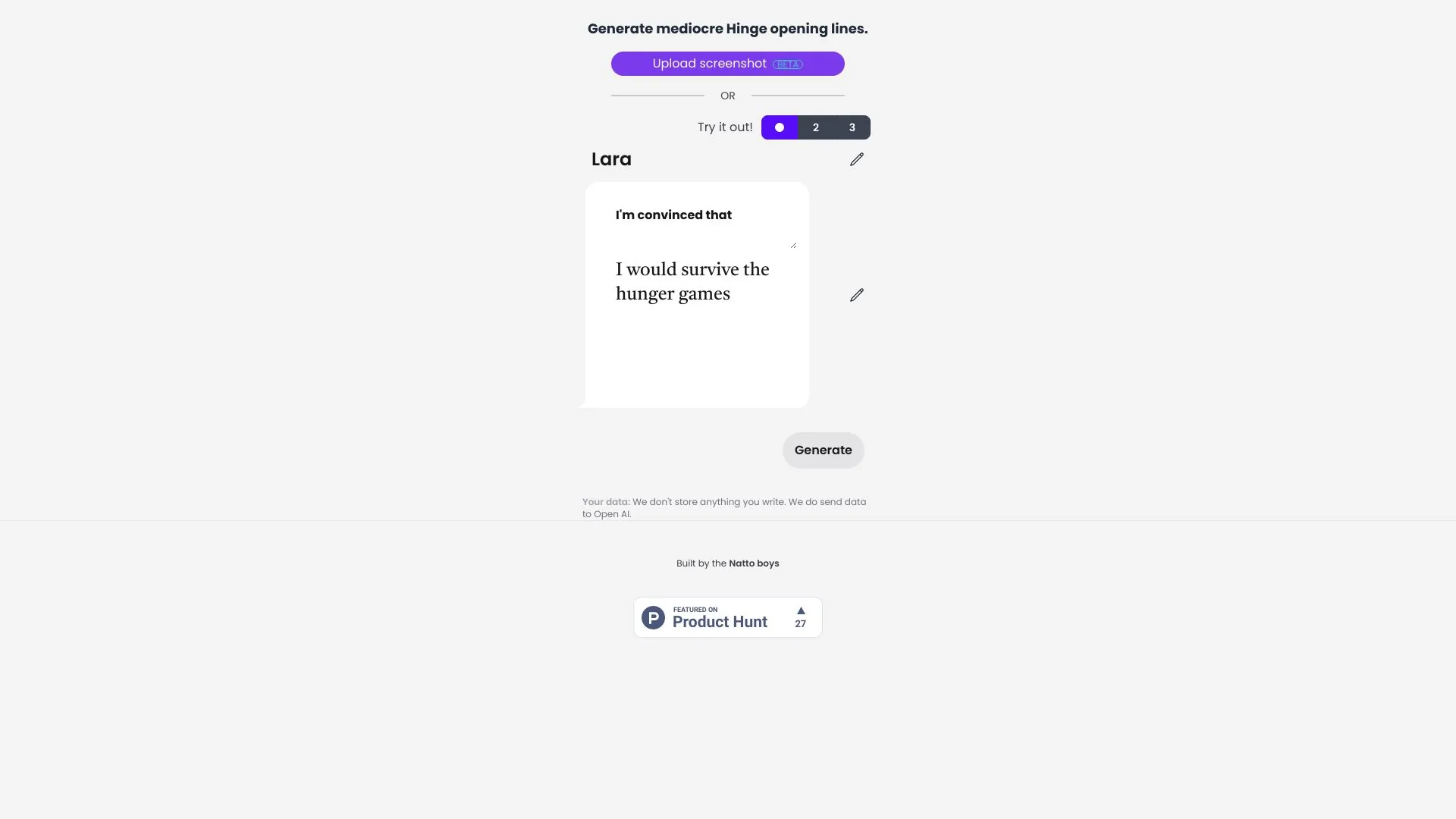 HingeGPT screenshot