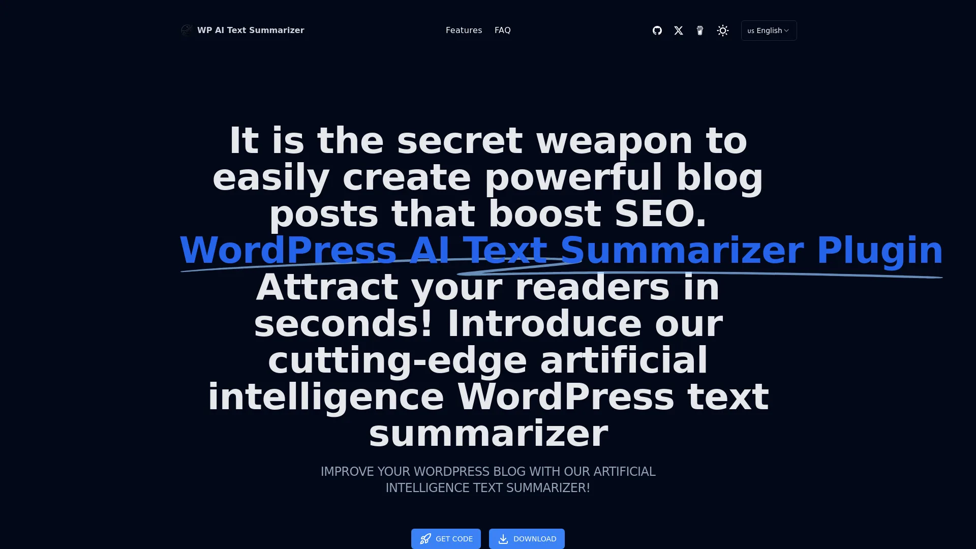 WP AI Text Summarizer screenshot