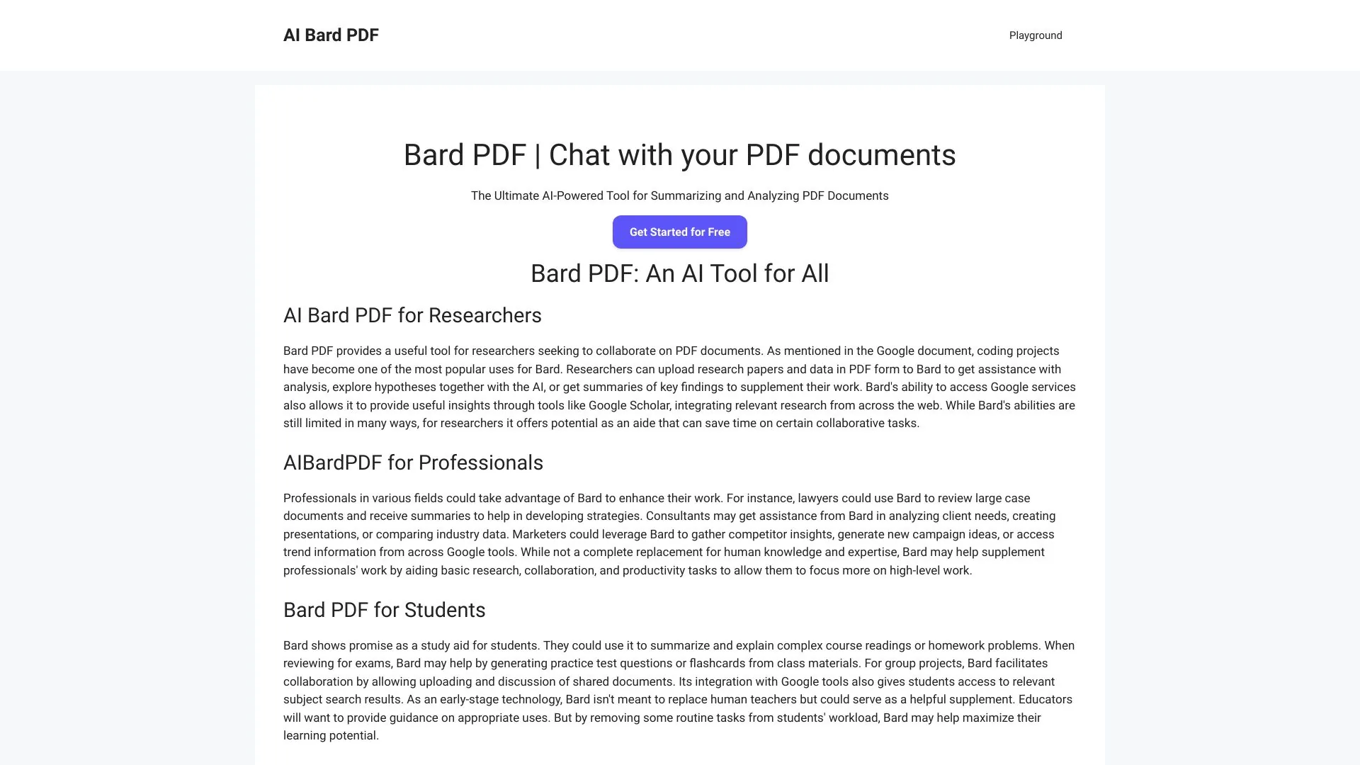 AI Bard PDF screenshot
