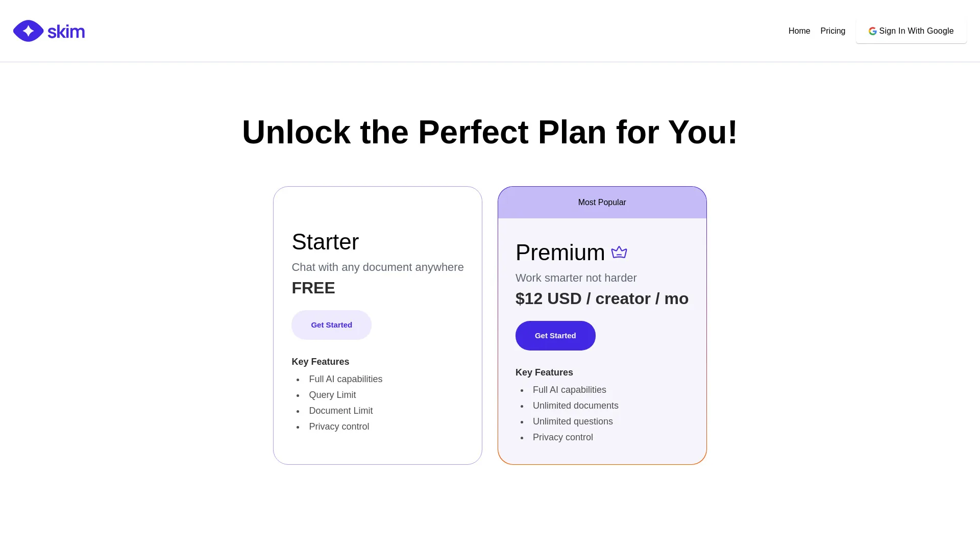 Skim AI screenshot