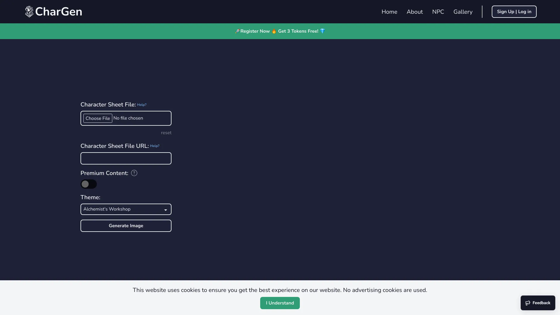 CharGen screenshot