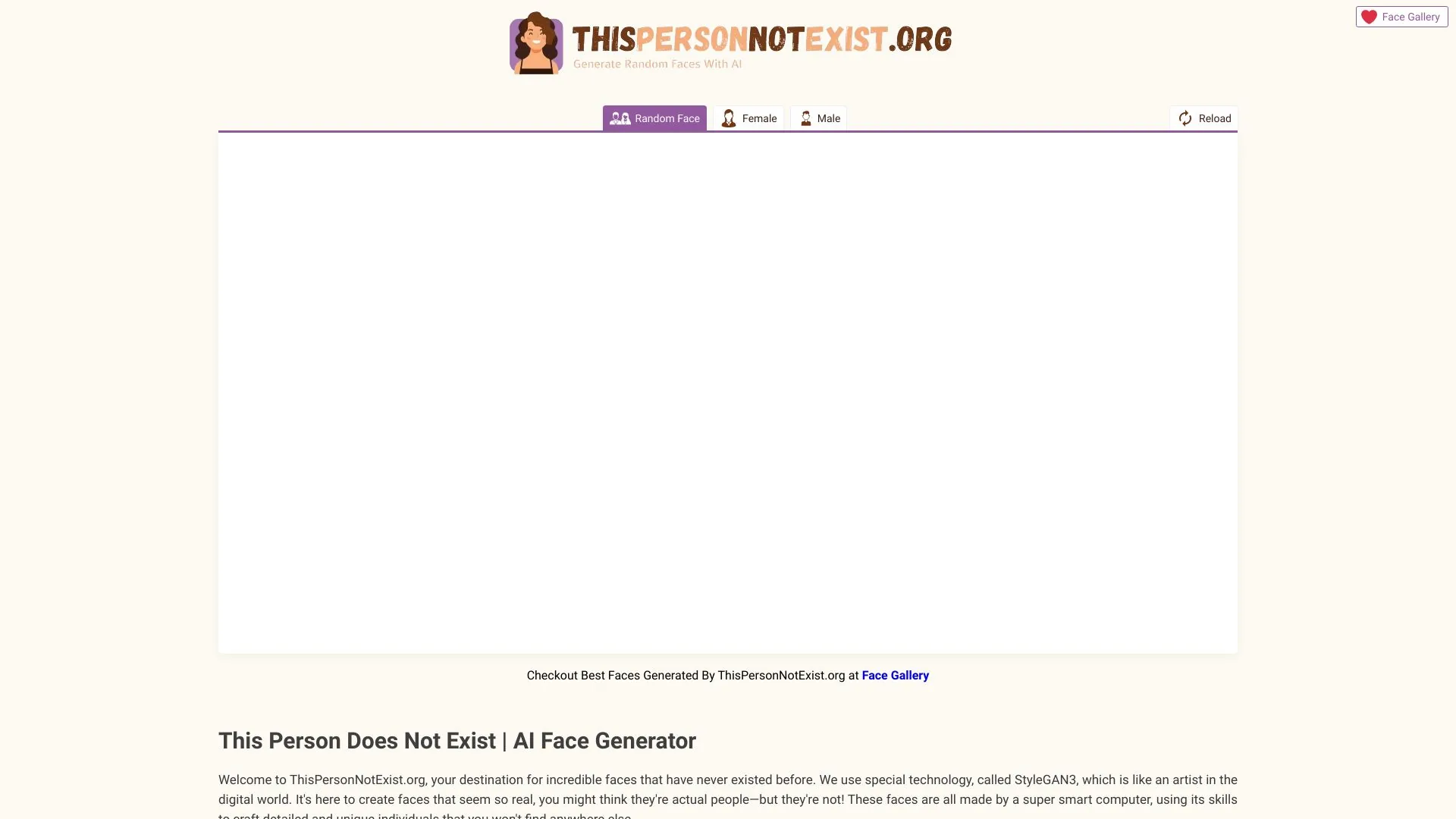 ThisPersonNotExist.org screenshot