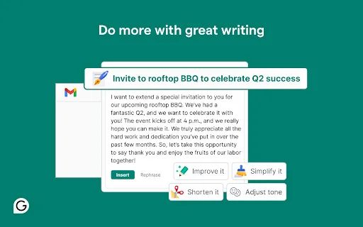 Grammarly for Chrome screenshot