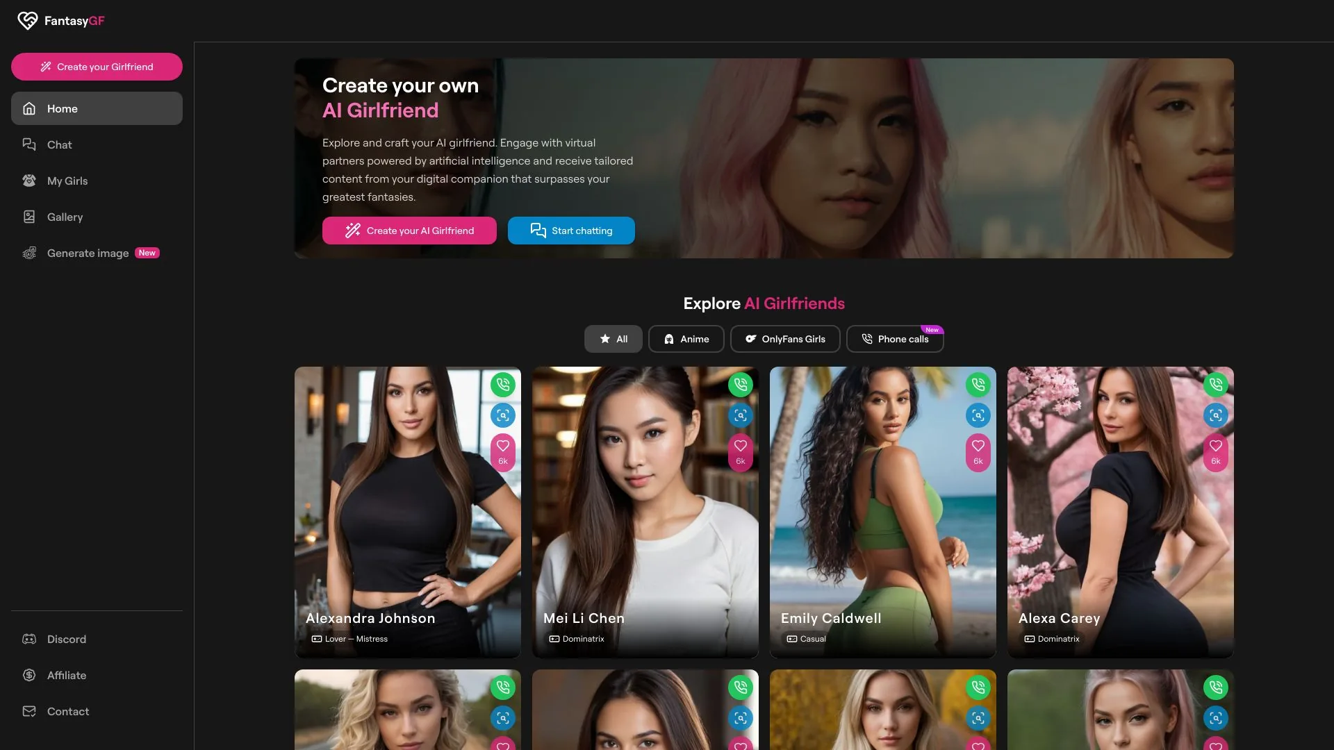 FantasyGF.ai screenshot