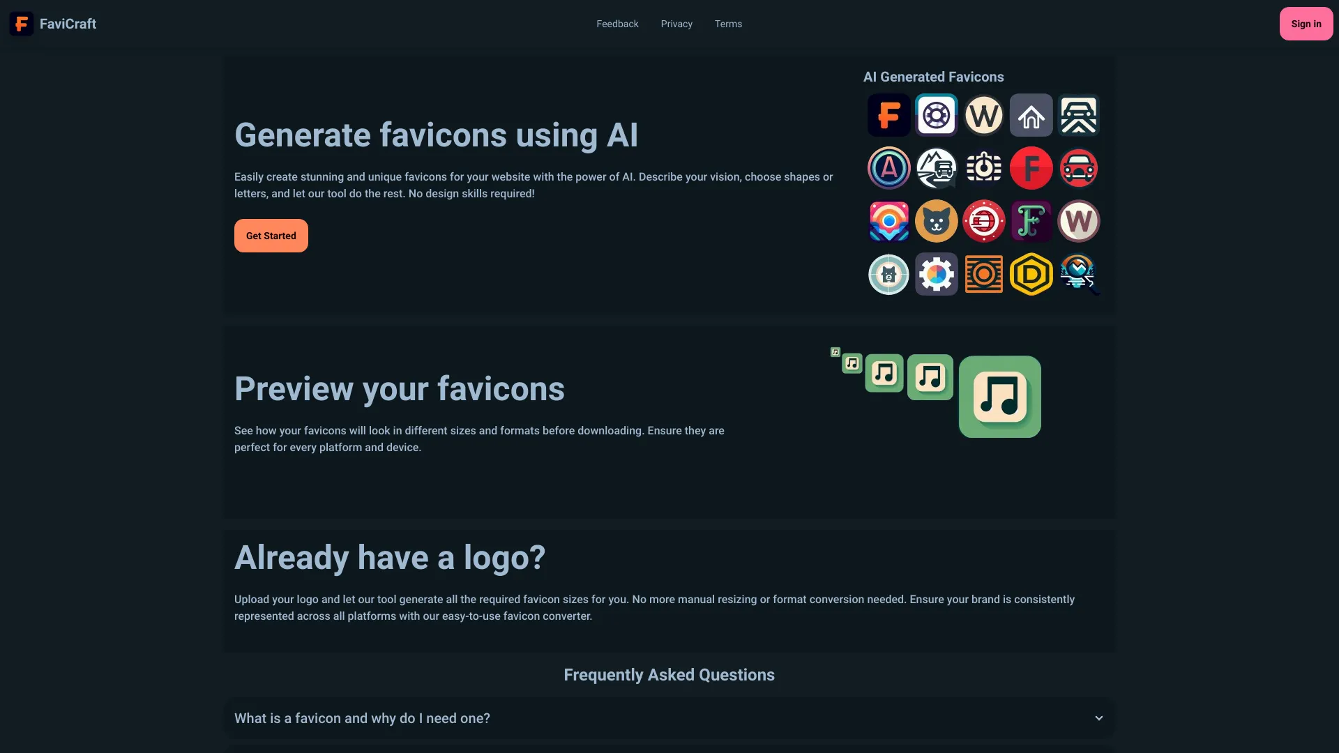 FaviCraft screenshot