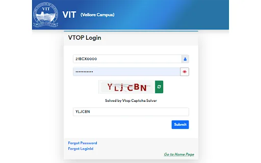 Vtop Captcha Solver screenshot