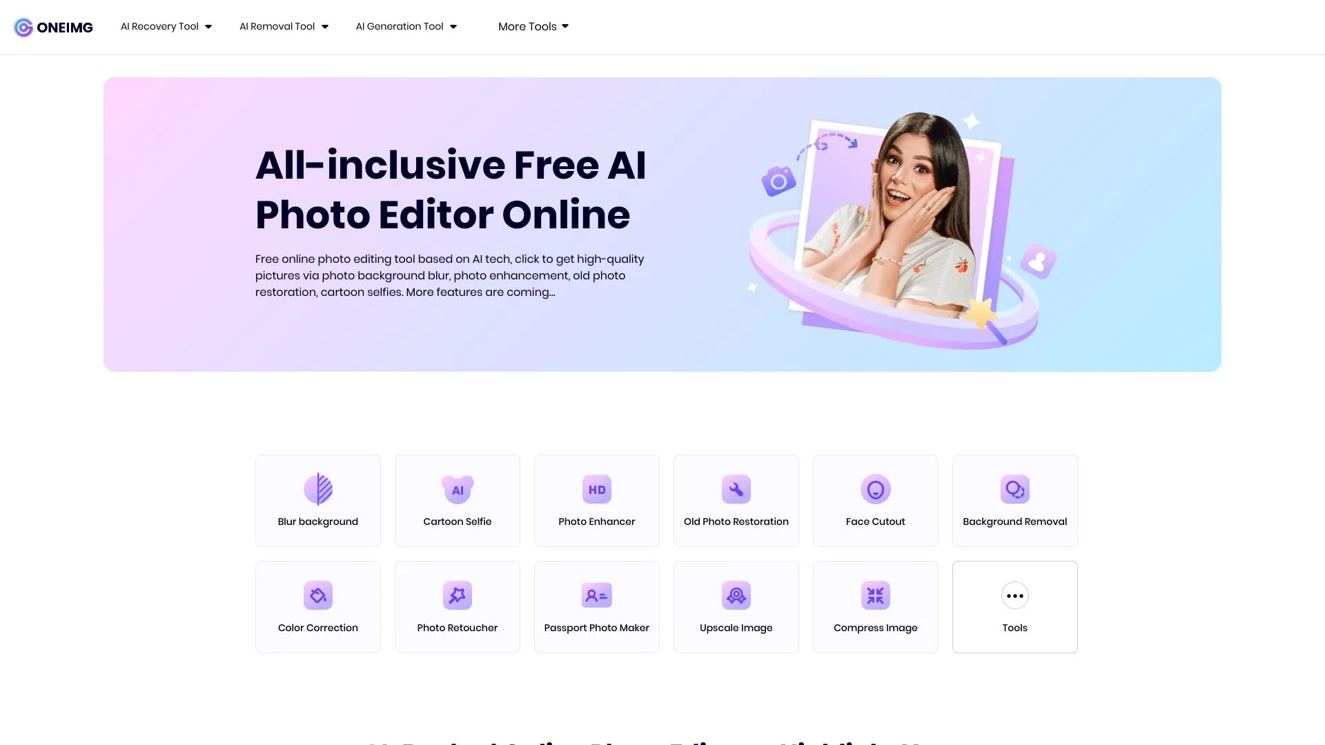 ONEIMG | Free Online Photo Editor and Best Photo Editing Tool screenshot