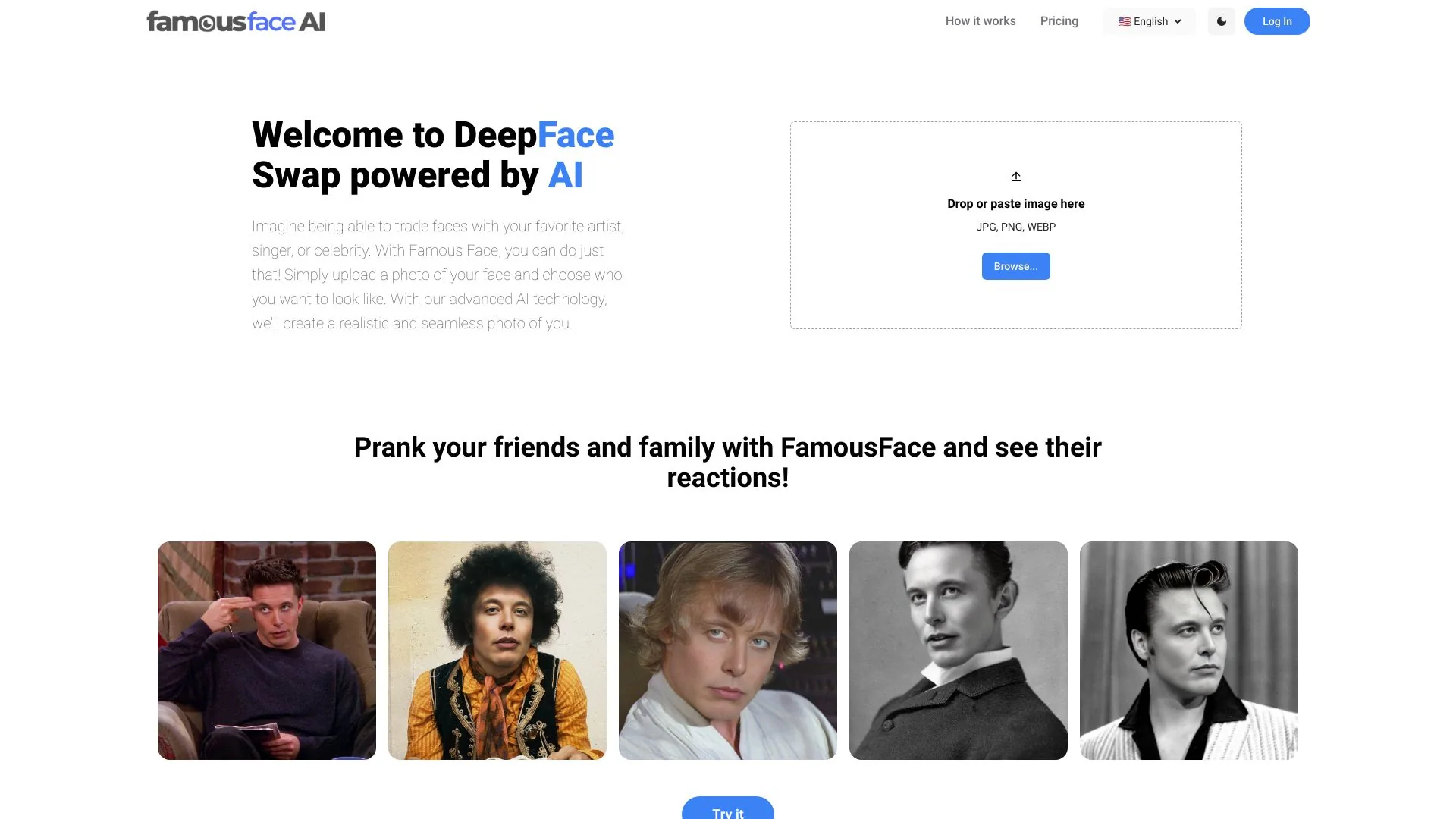 FamousFace.app screenshot