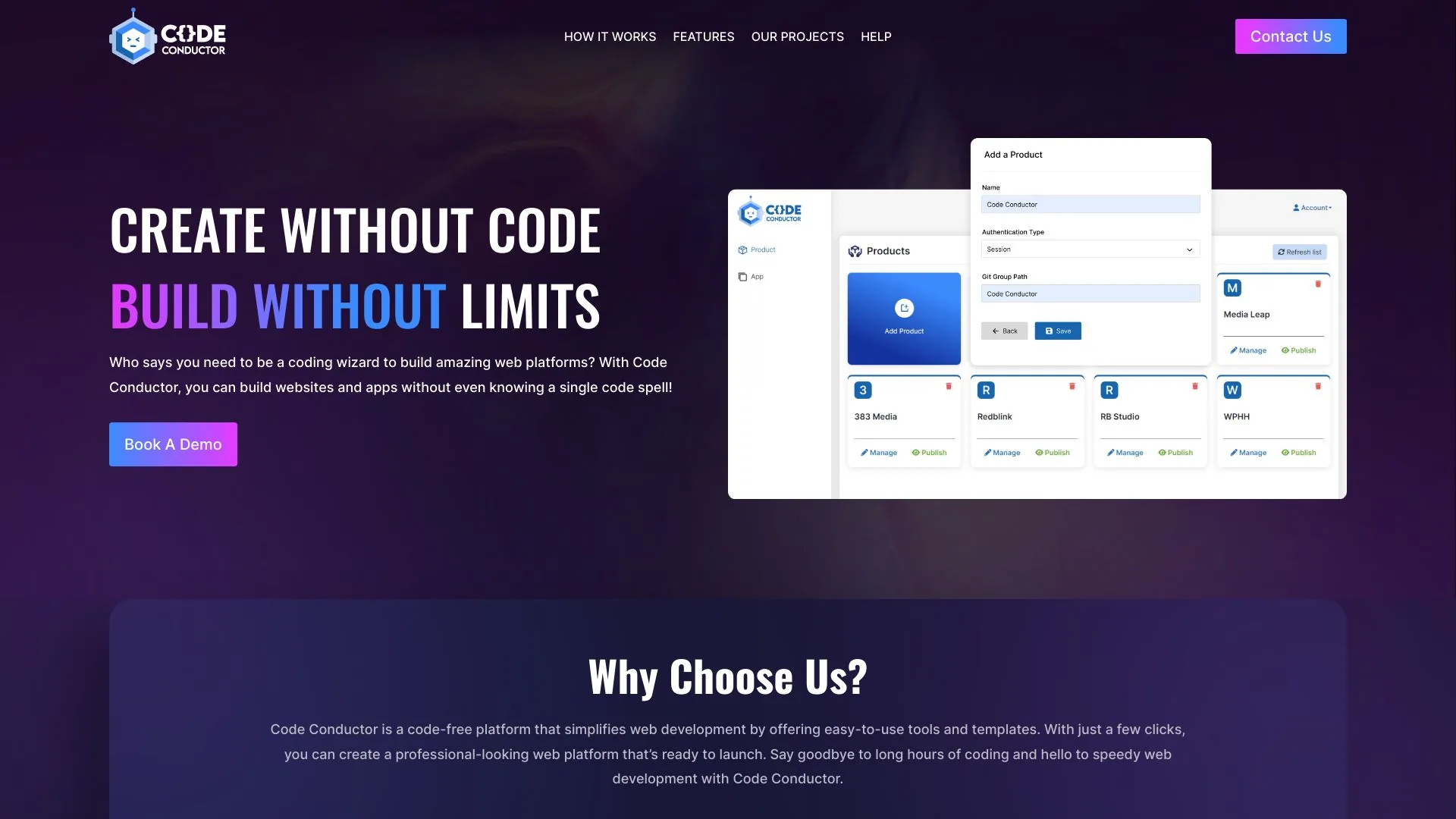 CodeConductor screenshot