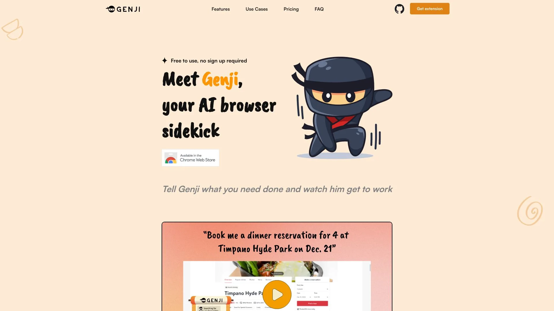 Genji - AI Browser Assistant screenshot