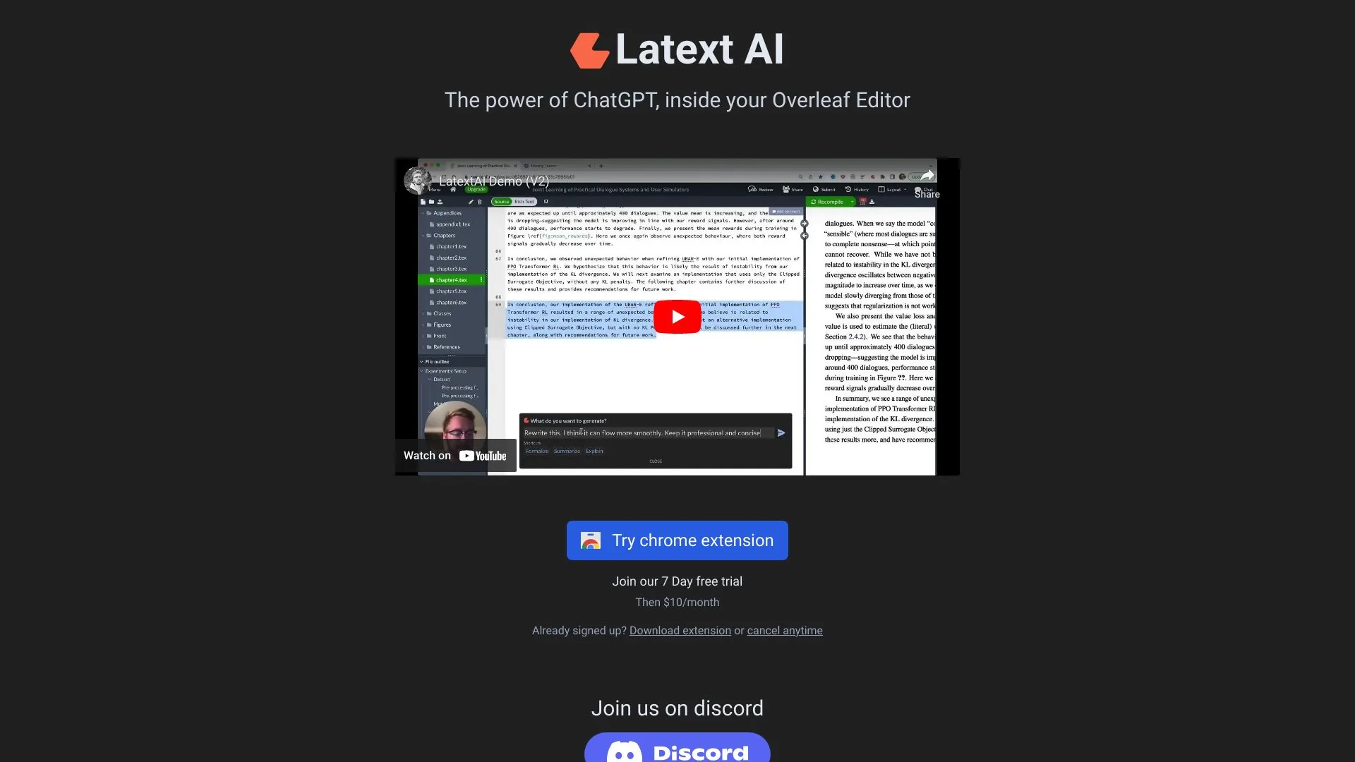 Latext AI screenshot