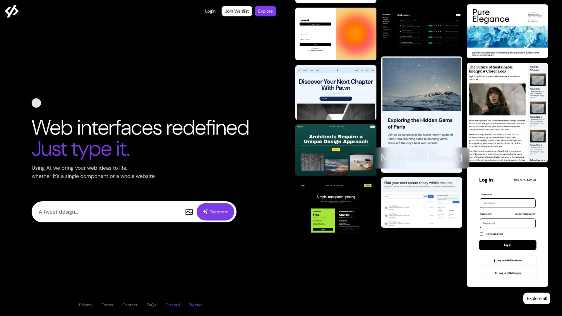 Brewed - Building the Web with AI screenshot