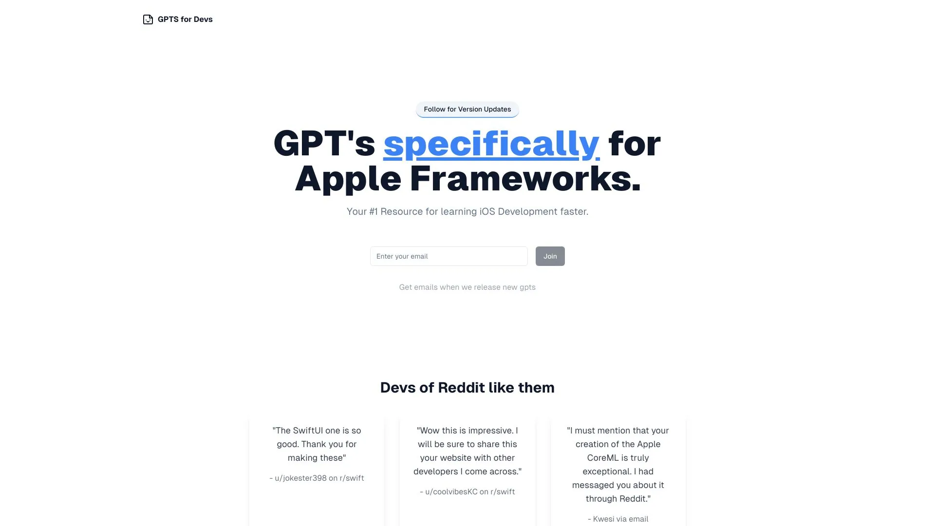GPTs For Devs screenshot