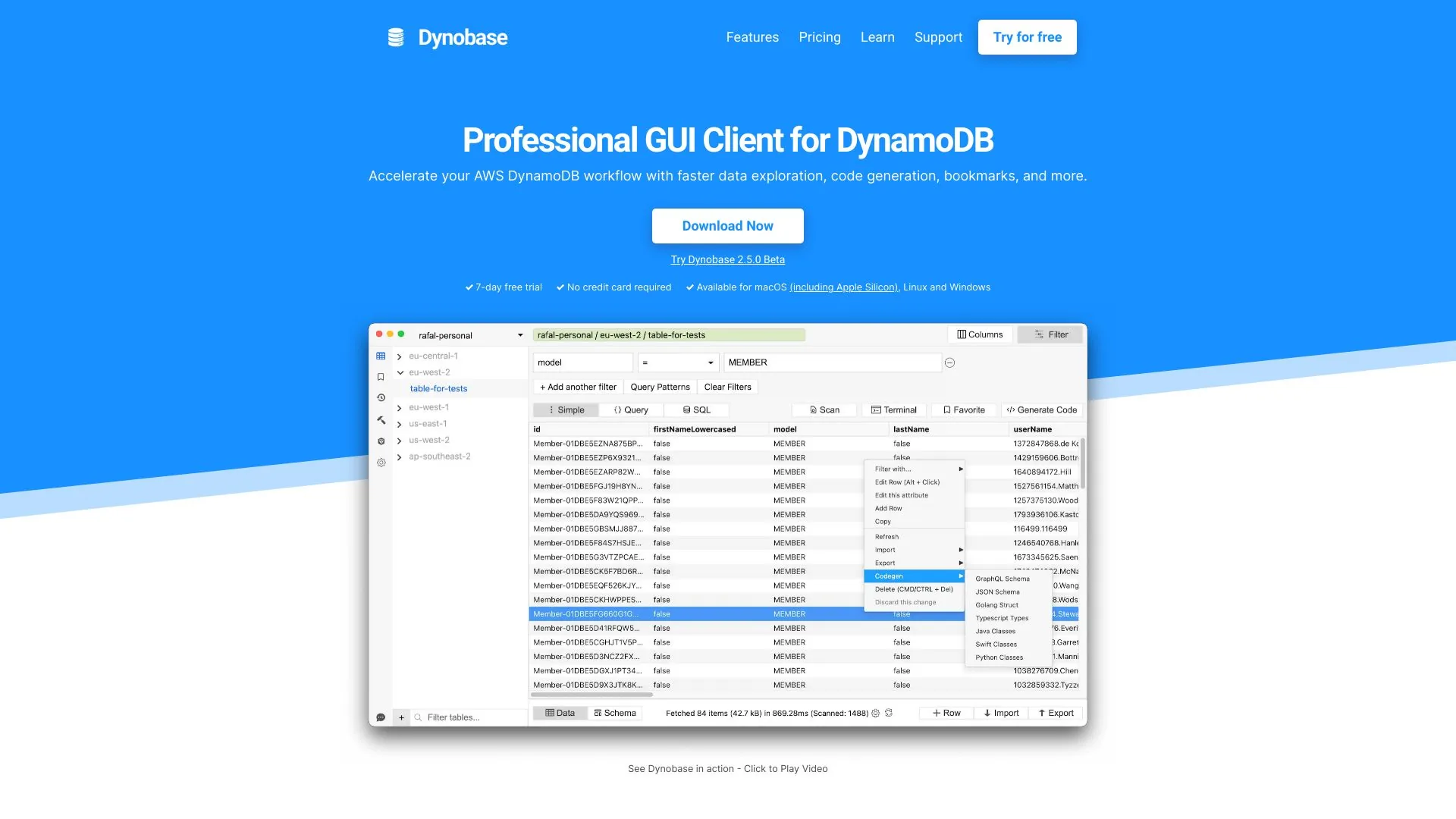 Dynobase screenshot